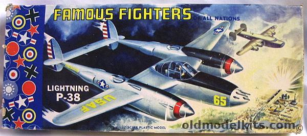 Aurora 1/48 P-38 Lightning Brooklyn - Famous Fighters of All Nations, 99-98 plastic model kit